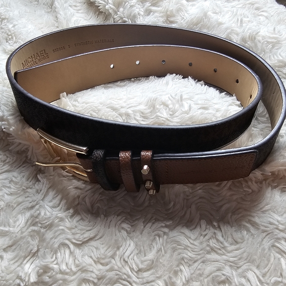 Michael Kors MK Monogramm Gold Studded Belt Small NWT - Picture 3 of 12